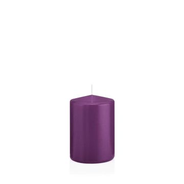 Lantern candle MAEVA, pillar, violet, 4"/10cm, Ø2.8"/7cm, 42h - Made in Germany