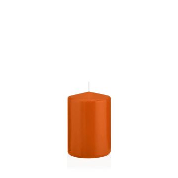 Lantern candle MAEVA, pillar, orange, 4"/10cm, Ø2.8"/7cm, 42h - Made in Germany