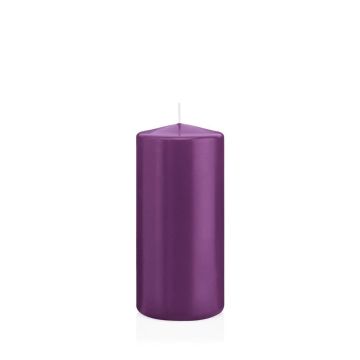 Lantern candle MAEVA, pillar, violet, 6"/15cm, &Oslash;2.8"/7cm, 63h - Made in Germany