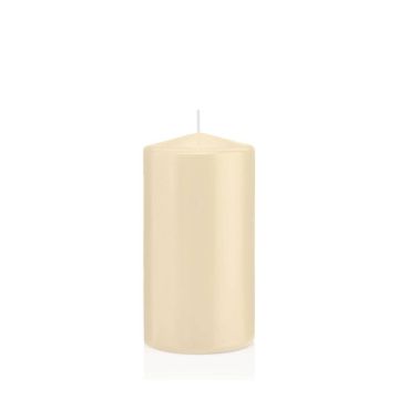 Lantern candle MAEVA, pillar, cream, 6"/15cm, Ø3.1"/8cm, 69h - Made in Germany