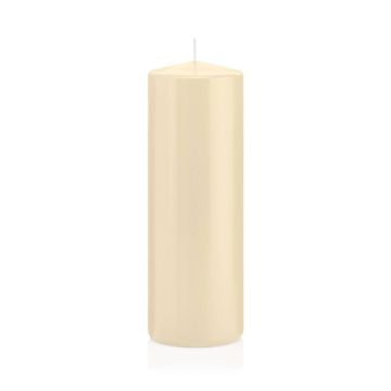 Lantern candle MAEVA, pillar, cream, 8"/20cm, Ø2.8"/7cm, 103h - Made in Germany