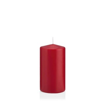 Lantern candle MAEVA, pillar, dark red, 5.1"/13cm, Ø2.8"/7cm, 52h - Made in Germany
