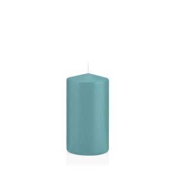 Lantern candle MAEVA, pillar, turquoise, 5"/13cm, Ø2.8"/7cm, 52h - Made in Germany