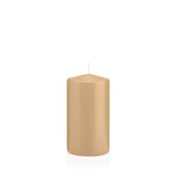 Lantern candle MAEVA, pillar, light brown, 5"/13cm, Ø2.8"/7cm, 52h - Made in Germany