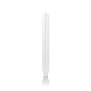 Tapered candle ARIETTA, white, 10"/24,9cm, Ø1.1"/2,8cm, 16h - Made in Germany