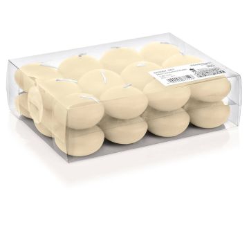 Set of 24 swimming candles ORNELLA, cream, Ø1.8"/4,5cm, 4h