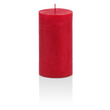Festive candle MATHILDA, ruby red, 4"/10cm, Ø2.7"/6,8cm, 45h - Made in Germany