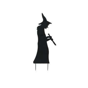 Halloween decoration: SPOOKY WITCH silhouette, metal, black, 110cm