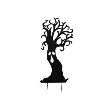 Halloween decoration: SPOOKY TREE silhouette, metal, black, 150cm