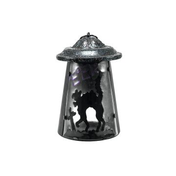 Halloween decoration lantern / light COSMO with tea light holder, cat, 23cm