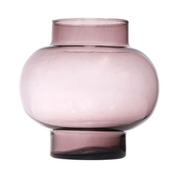Glass vase RAINIERO, recycled, violet clear, 19cm, Ø19cm Glass vase RAINIERO, recycled, violet clear, 19cm, Ø19cm