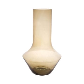 Glass flower vase ENEDINA, recycled, orange-brown-clear, 40cm, Ø26cm