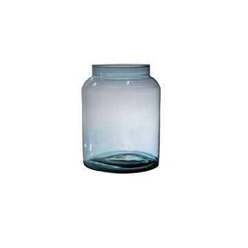Decorative vase MARTITA made of glass, recycled, blue-clear, 25cm, Ø19cm