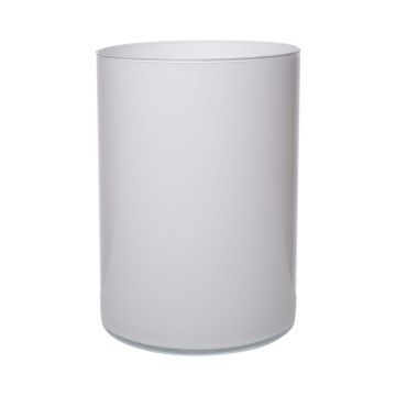 Cylindrical glass vase SANYA EARTH, white, 25cm, Ø18cm