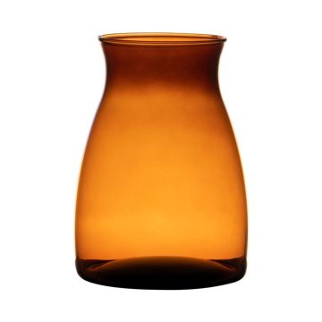 Flower vase MAISIE made of glass, orange-brown-clear, 20cm, Ø14cm