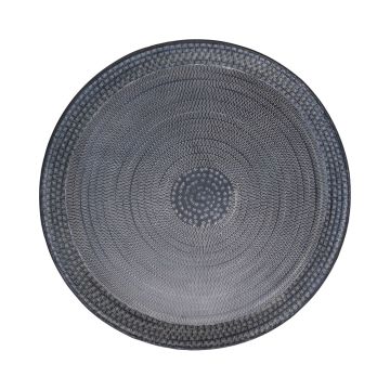 Round plate SOLANYI made of metal, patterned, black, Ø63,5cm Round plate SOLANYI made of metal, patterned, black, Ø63,5cm