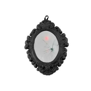 Halloween decoration: MIRZELLA magic mirror, sound function, LED, grey, 35cm
