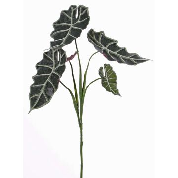 Plastic alocasia sanderiana MATHEA on spike, green-white, 30"/75cm Plastic alocasia sanderiana MATHEA on spike, green-white, 30"/75cm