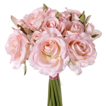 Fake bouquet of roses ROSILA, pink, 10"/25cm, Ø8"/20cm