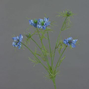 Artificial nigella SEVIN, blue, 26"/65cm, Ø2.4"/6cm