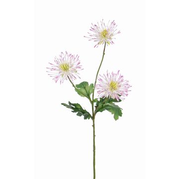 Fake chrysanthemum SOLVIE, white-pink, 28"/70cm, Ø4"/10cm Fake chrysanthemum SOLVIE, white-pink, 28"/70cm, Ø4"/10cm