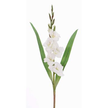 Fake gladiolus ELEA, white, 33"/85cm, Ø1.2"-4"/3-10cm