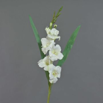 Fake gladiolus ELEA, white, 33"/85cm, Ø1.2"-4"/3-10cm