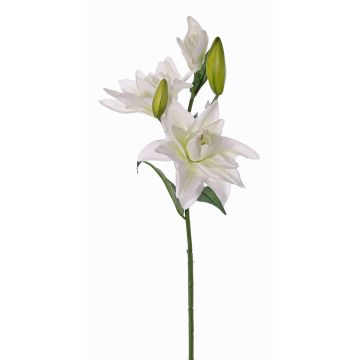 Silk flower lily ISALIE, white-green, 31"/80cm, Ø6"/15cm