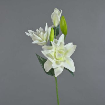Silk flower lily ISALIE, white-green, 31"/80cm, Ø6"/15cm