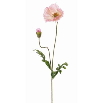 Silk poppy flower LIENTJE, pink, 26"/65cm, Ø4.7"/12cm Silk poppy flower LIENTJE, pink, 26"/65cm, Ø4.7"/12cm