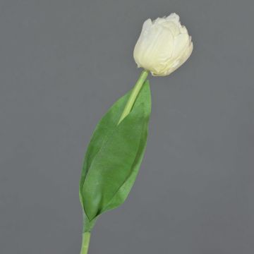 Artificial tulip ROMANA, white, 18"/45cm, Ø2.4"/6cm