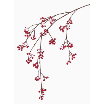 Artificial snowberry branch GESA with berries, red, 4ft/120cm Artificial snowberry branch GESA with berries, red, 4ft/120cm