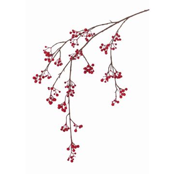 Artificial snowberry branch GESA with berries, red, 4ft/120cm