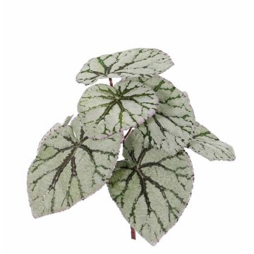 Fake begonia rex KATRICE on spike, green-grey, 10"/25cm Fake begonia rex KATRICE on spike, green-grey, 10"/25cm