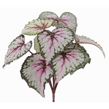 Fake begonia rex KATRICE on spike, violet-green, 10"/25cm