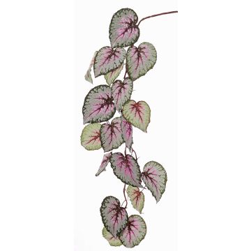Fake begonia rex branch KATRICE, violet-green, 4ft/110cm