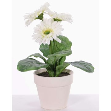 Artificial gerbera SIMONE in decorative pot, white, 12"/30cm, Ø3.7"/9.5cm Artificial gerbera SIMONE in decorative pot, white, 12"/30cm, Ø3.7"/9.5cm