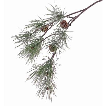 Fake fir branch CALEB with cones, frozen, 31"/80cm Fake fir branch CALEB with cones, frozen, 31"/80cm