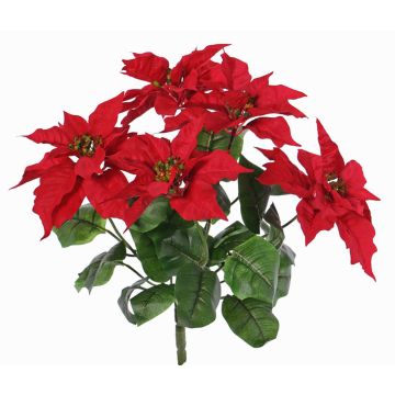 Fake poinsettia CATIN on spike, red, 18"/45cm, Ø8"/20cm