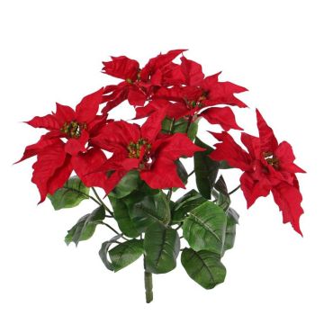 Fake poinsettia CATIN on spike, red, 18"/45cm, Ø8"/20cm