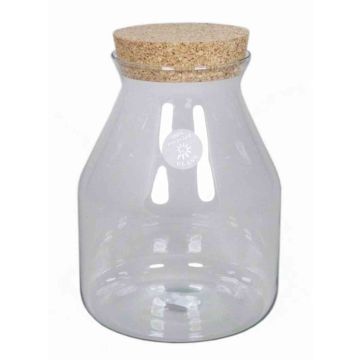 Biscuit and sweet jar VLADIMIR with cork lid, clear, 10"/26cm, Ø7"/18cm