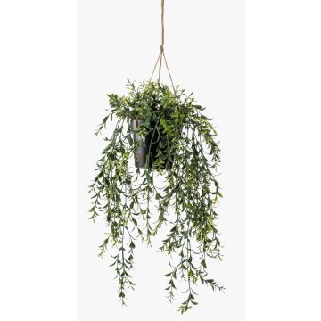 Artificial hanging basket with boxwood ANDRES in decorative pot, 20"/50cm