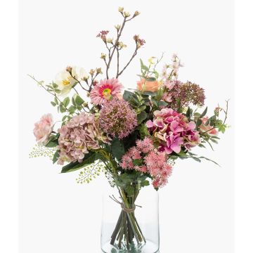 Artificial flower bouquet FEME, light pink-green, 26"/65cm, Ø16"/40cm
