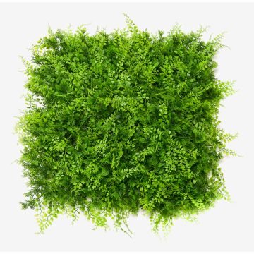 Artificial maidenhair fern mat / hedge PIETER, crossdoor, green, 20"x20"/50x50cm