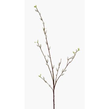 Plastic willow catkin branch LARDEIRA, white, 3ft/95cm
