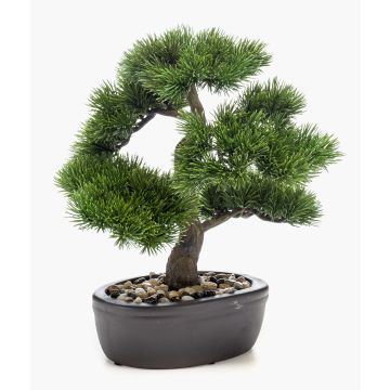 Plastic bonsai pine GALDOS in planter, 12"/30cm