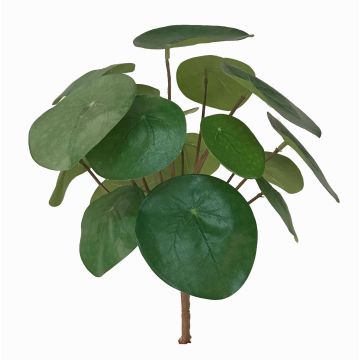 Artificial Chinese money plant SYBIL on spike, green, 8"/20cm