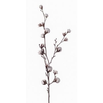 Artificial cotton branch EYCK with flowers, green, 3ft/95cm