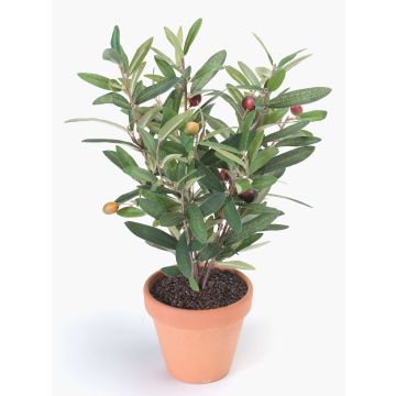 Artificial olive tree ALBERTO in terracotta pot, fruits, 16"/40cm