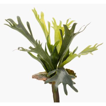 Artificial staghorn fern BAROJA on spike, green, 16"/40cm